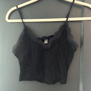 black lacey crop top